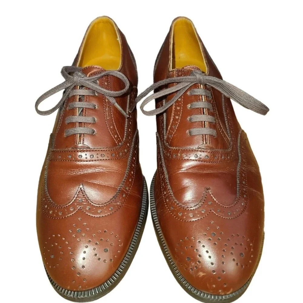 Men Brown Regal Geox System Wing Tip Brogue Oxford Shoe Japan Sz 24 - 6/6.5 US